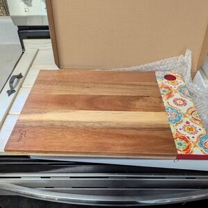 Wooden Cutting Board with Colorful Pattern Fiesta Brand